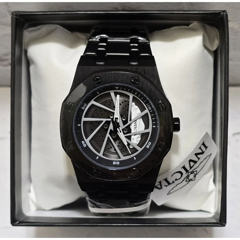 Invicta Speedway Rim Men's Watch 42mm Black White 70037 Brand New